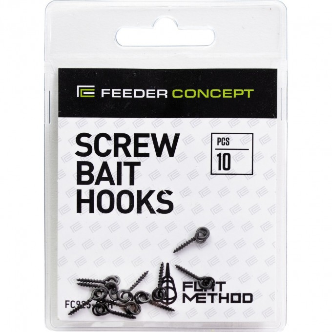 Крепления для бойлов/приманок FEEDER CONCEPT FLAT METHOD SCREW BAIT HOOKS 10шт. FC925-SBH Крепления для бойлов/приманок FEEDER CONCEPT FLAT METHOD SCREW BAIT HOOKS 10шт. FC925-SBH