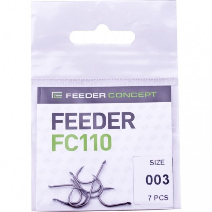 Крючки FEEDER CONCEPT Feeder серия FC110 №3, уп. 7шт FC110-003 Крючки FEEDER CONCEPT Feeder серия FC110 №3, уп. 7шт FC110-003