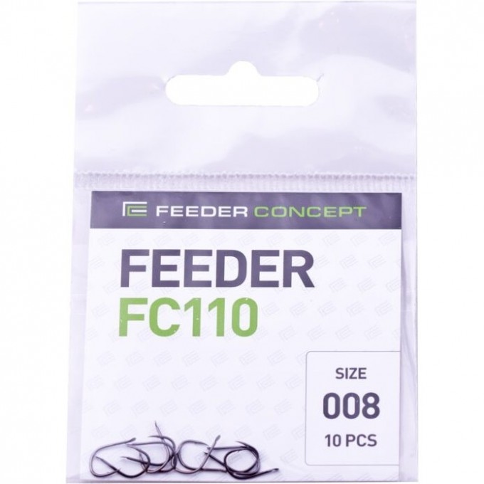 Крючки FEEDER CONCEPT Feeder серия FC110 №8, уп. 10шт FC110-008 Крючки FEEDER CONCEPT Feeder серия FC110 №8, уп. 10шт FC110-008