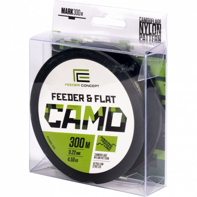 Леска монофильная FEEDER CONCEPT FEEDER & FLAT CAMO 300/022 FC4005-022 Леска монофильная FEEDER CONCEPT FEEDER & FLAT CAMO 300/022 FC4005-022