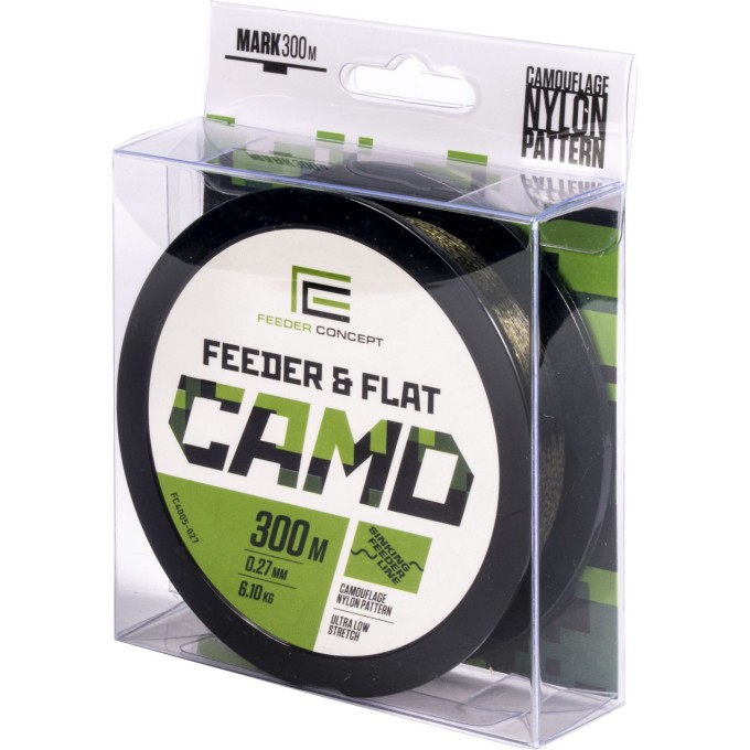 Леска монофильная FEEDER CONCEPT FEEDER & FLAT CAMO 300/027 FC4005-027 Леска монофильная FEEDER CONCEPT FEEDER & FLAT CAMO 300/027 FC4005-027