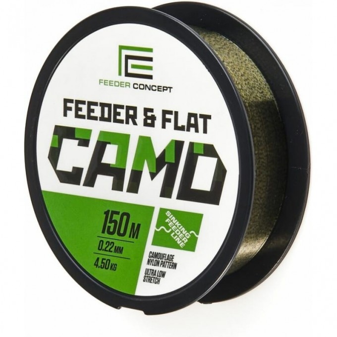 Леска монофильная FEEDER CONCEPT Feeder&Flat Camo 150м, 0.22мм FC4003-022 Леска монофильная FEEDER CONCEPT Feeder&Flat Camo 150м, 0.22мм FC4003-022