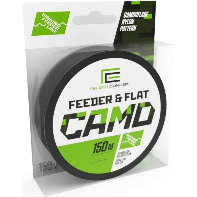 Леска монофильная FEEDER CONCEPT Feeder&Flat Camo 150м, 0.25мм FC4003-025 Леска монофильная FEEDER CONCEPT Feeder&Flat Camo 150м, 0.25мм FC4003-025