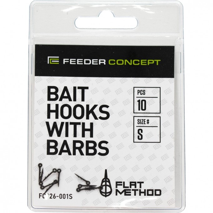 Шипы для бойлов/приманок FEEDER CONCEPT FLAT METHOD BAIT HOOKS WITH BARBS р,003L 10шт. FC926-003L Шипы для бойлов/приманок FEEDER CONCEPT FLAT METHOD BAIT HOOKS WITH BARBS р,003L 10шт. FC926-003L