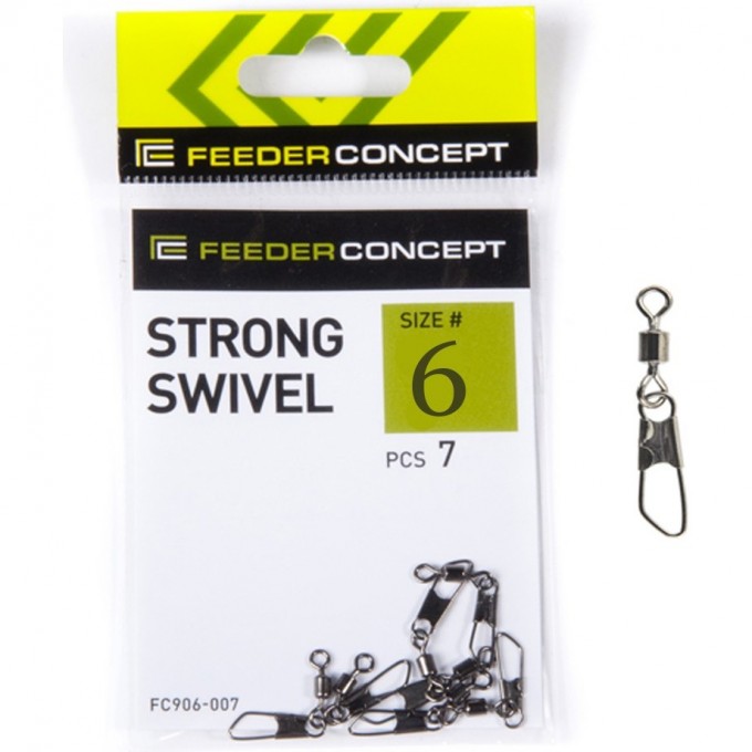 Вертлюги c застёжкой FEEDER CONCEPT Strong Swivel 006 7шт FC906-006 Вертлюги c застёжкой FEEDER CONCEPT Strong Swivel 006 7шт FC906-006
